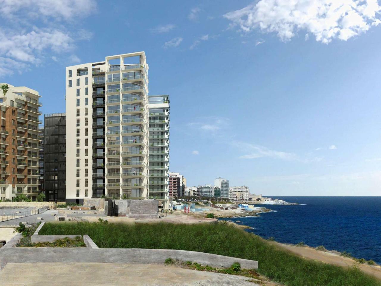 Seafront Apartment In Sliema With Pool, Upmarket Complex Exteriér fotografie
